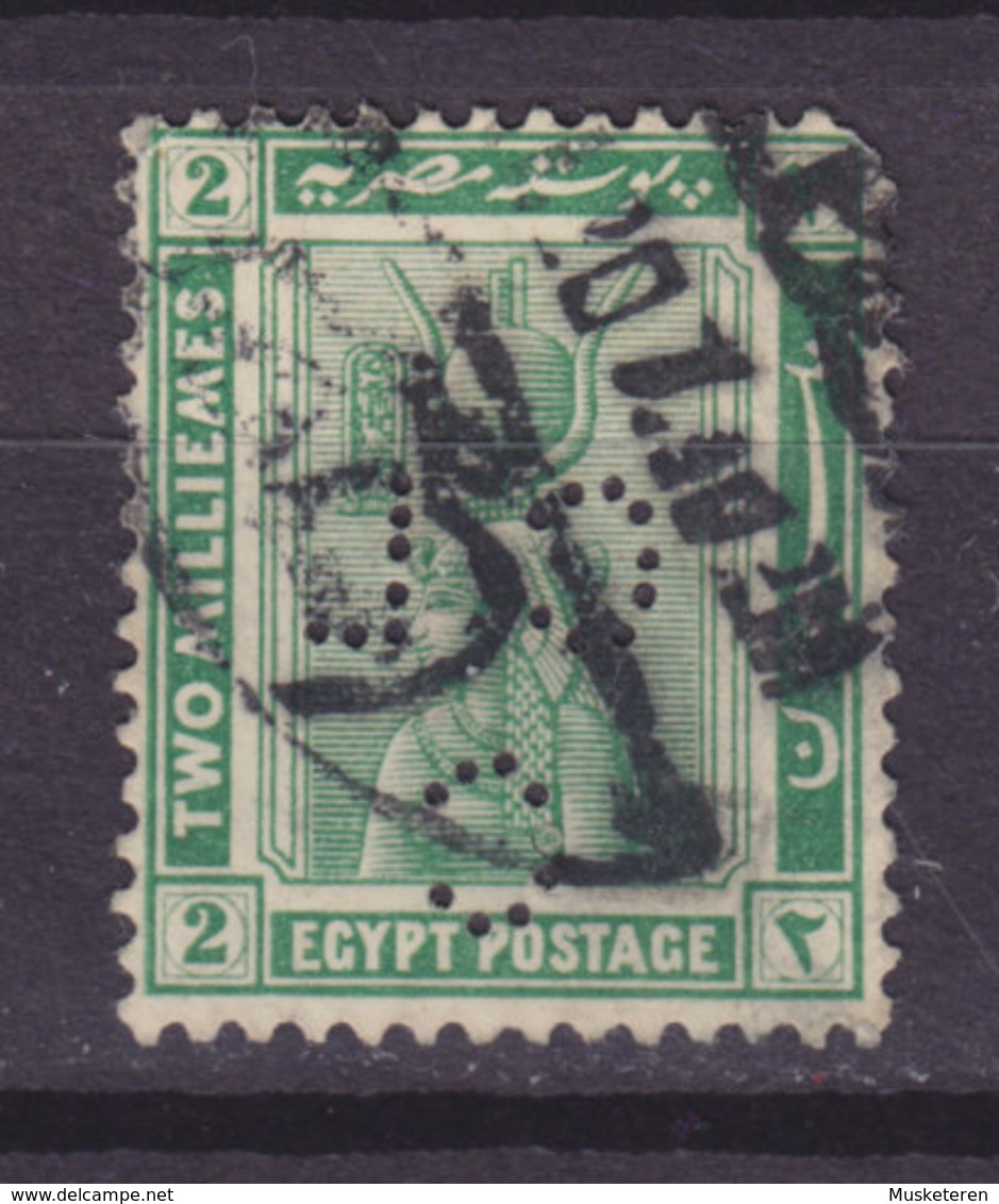 Egypt Egypte 1914, Mi. 45   2M Queen Königin Kleopatra Cleopatra Perfin Perforé Lochung 'CLC' Credit Lyonnais (2 Scans) - Autres & Non Classés