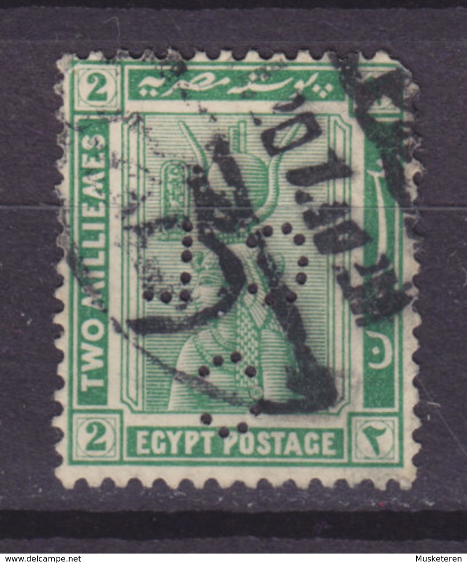 Egypt Egypte 1914, Mi. 45   2M Queen Königin Kleopatra Cleopatra Perfin Perforé Lochung 'CLC' Credit Lyonnais (2 Scans) - Sonstige & Ohne Zuordnung