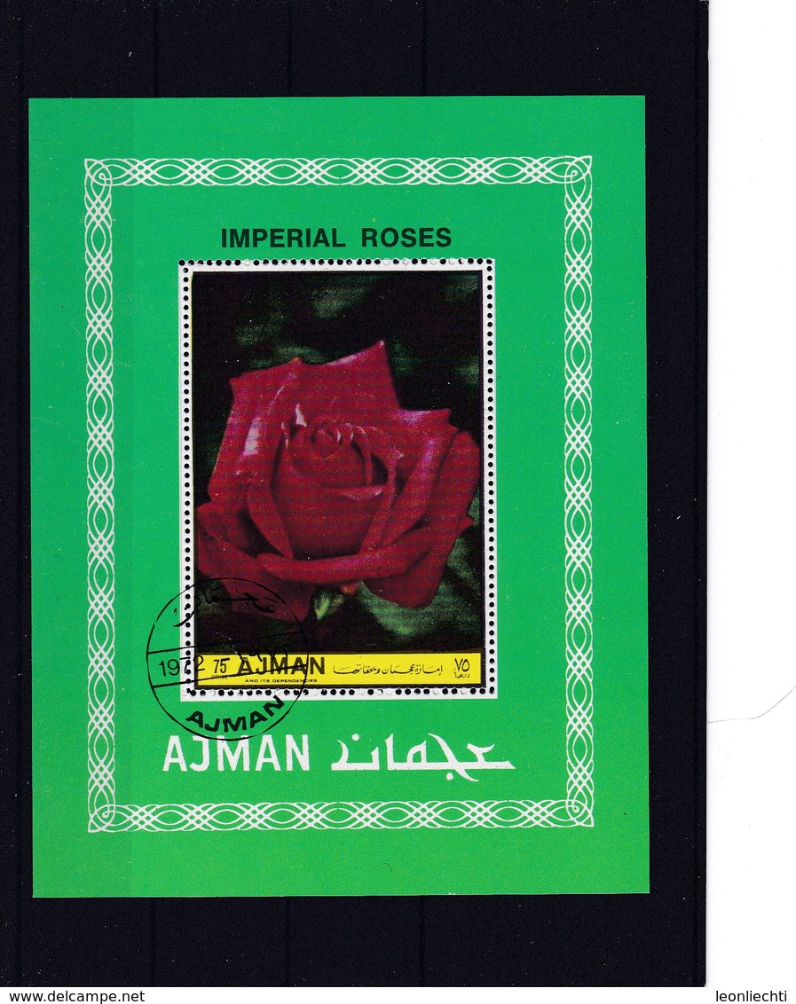 1972 Ajman, Imperial Roses, Gezähnt, Gestempelt - Ajman