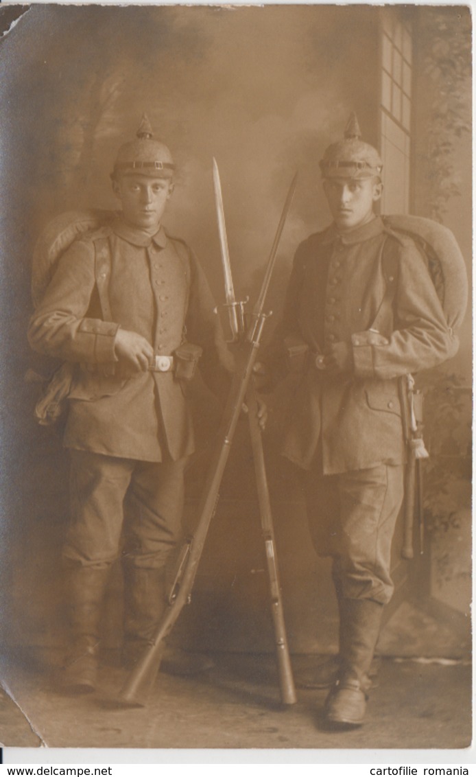 Real Photo Postcard - Germany Deutschland Prussia Militaria Army Military Officer Bayonet WW1 WK1 Atelier Rothe Hamburg - War, Military