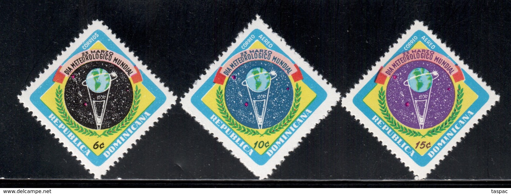 Dominican Republic 1968 Mi# 905-907 ** MNH - World Meteorological Day / Space - Amérique Du Nord