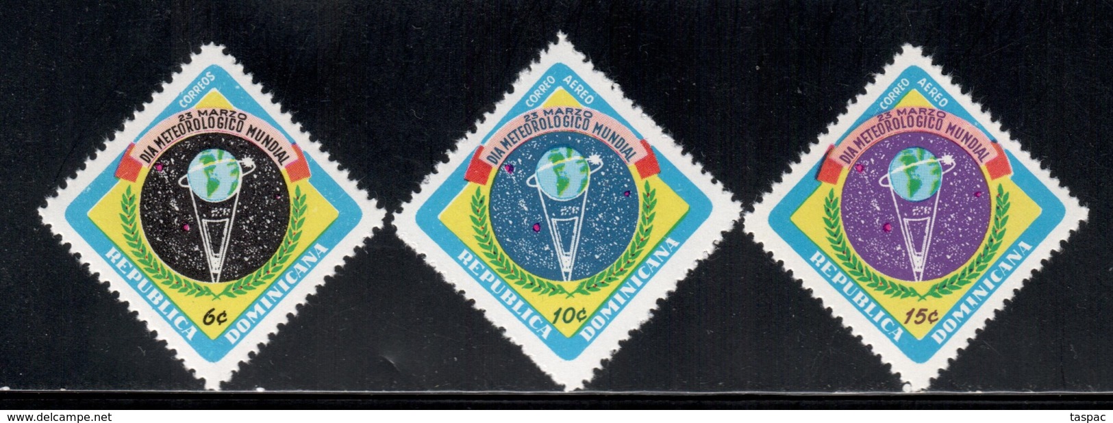 Dominican Republic 1968 Mi# 905-907 ** MNH - World Meteorological Day / Space - North  America