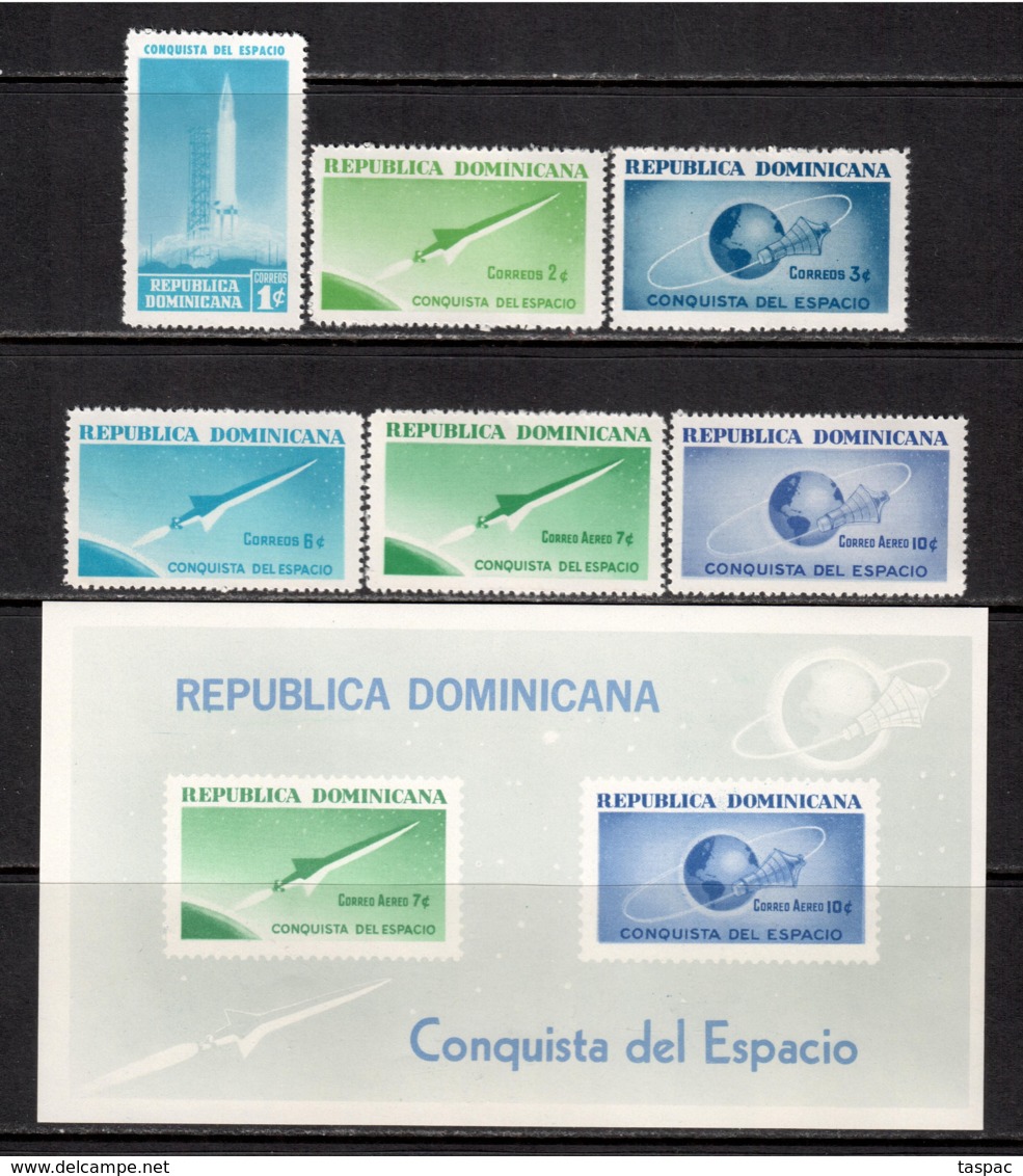 Dominican Republic 1964 Mi# 836-841 A, Block 34 ** MNH - Conquest Of Space - Amérique Du Nord