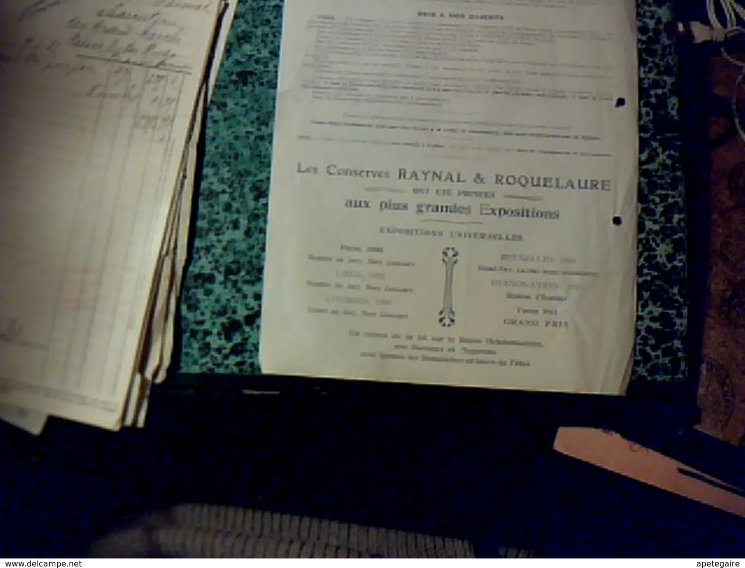 Facture Raynal & Rauquelaure Conserves Alimentaires à Capdenac 12 Année 1916 - Andere & Zonder Classificatie