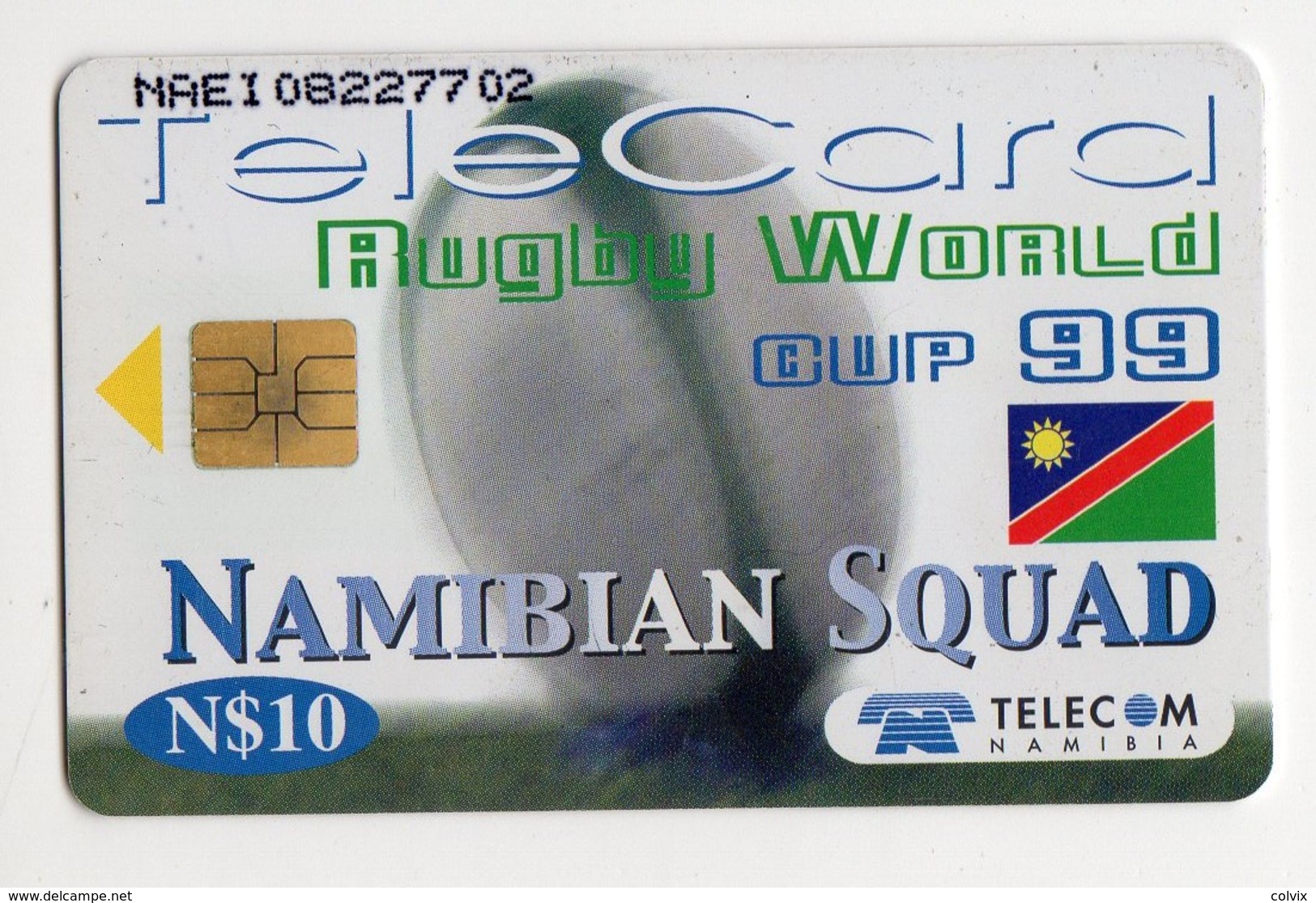 NAMIBIE REF MVCARD NMB-119 N$10 BACKS  Date 1999 RUGBY WORLD CUP 1999 - Namibia