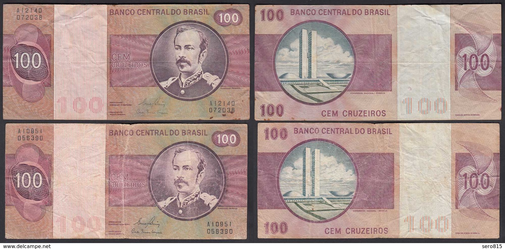 Brasilien - Brazil 100 Cruzados Banknote (1981) Pick 195 Ab F (4) Sig.20 - Other - America