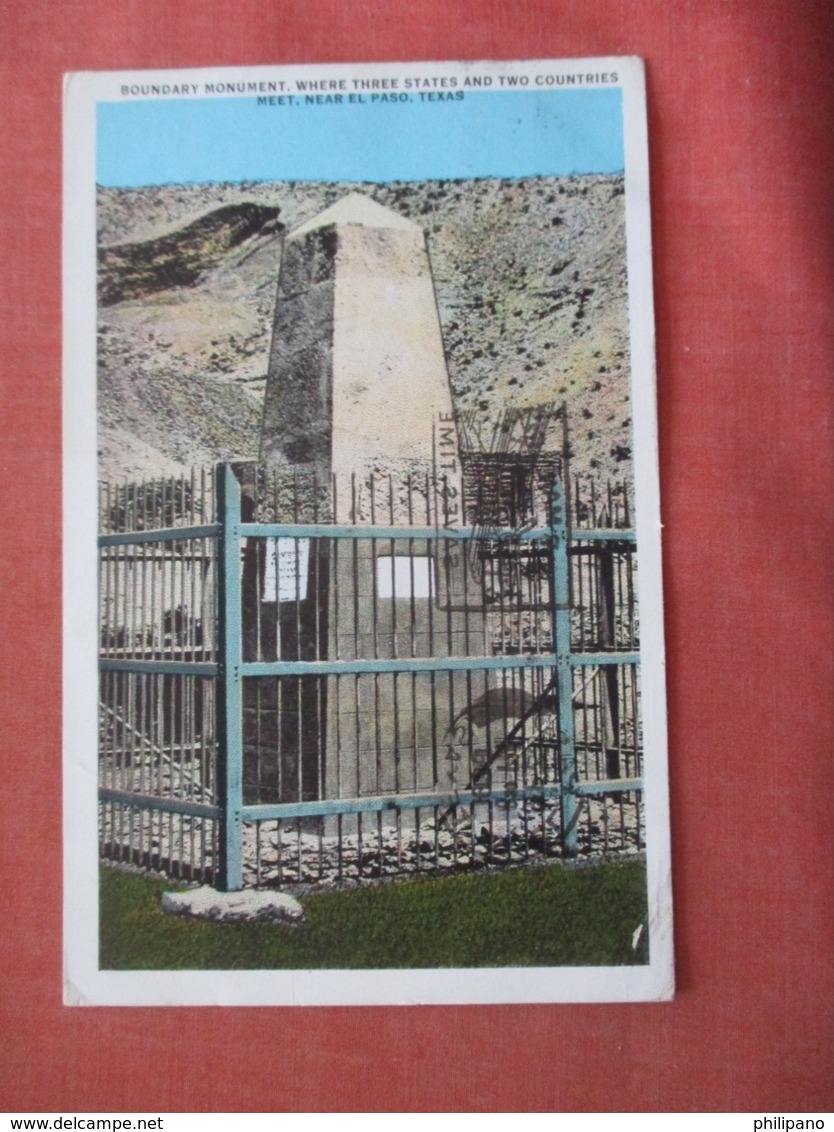 Boundary Monument Where 3 States & 2 Countries Meet Near    El Paso  Texas > El Paso  Ref 4058 - El Paso