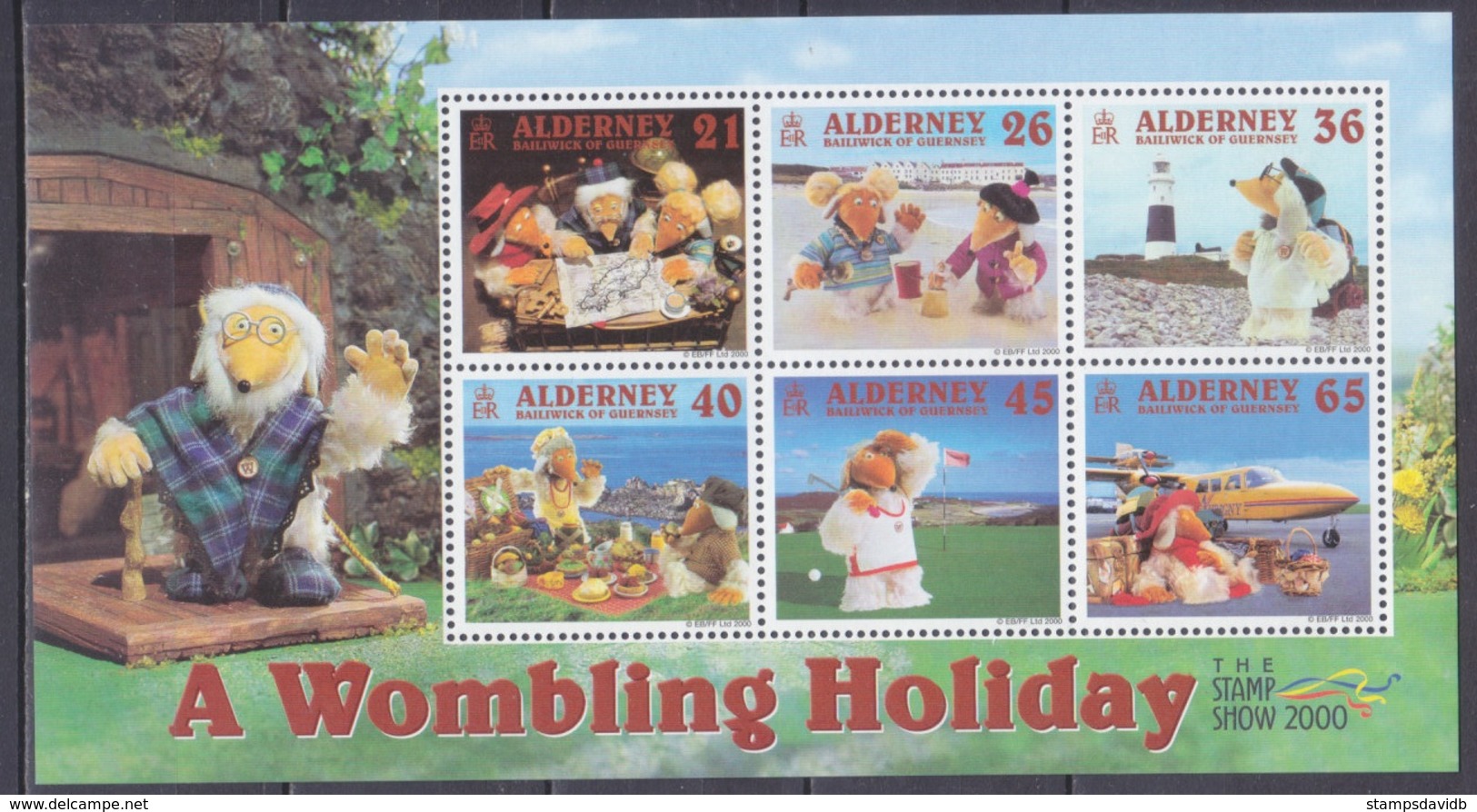 2000	Alderney	151-156/B7	A Wombling Holiday	7,50 € - Alderney
