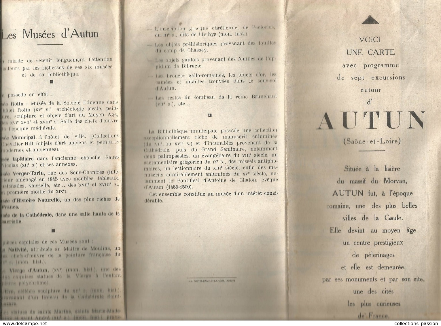 Dépliant Touristique, AUTUN , Carte , Programme De 7 Excursions , 24 Pages , 4 Scans , Frais Fr 2.25 E - Dépliants Turistici