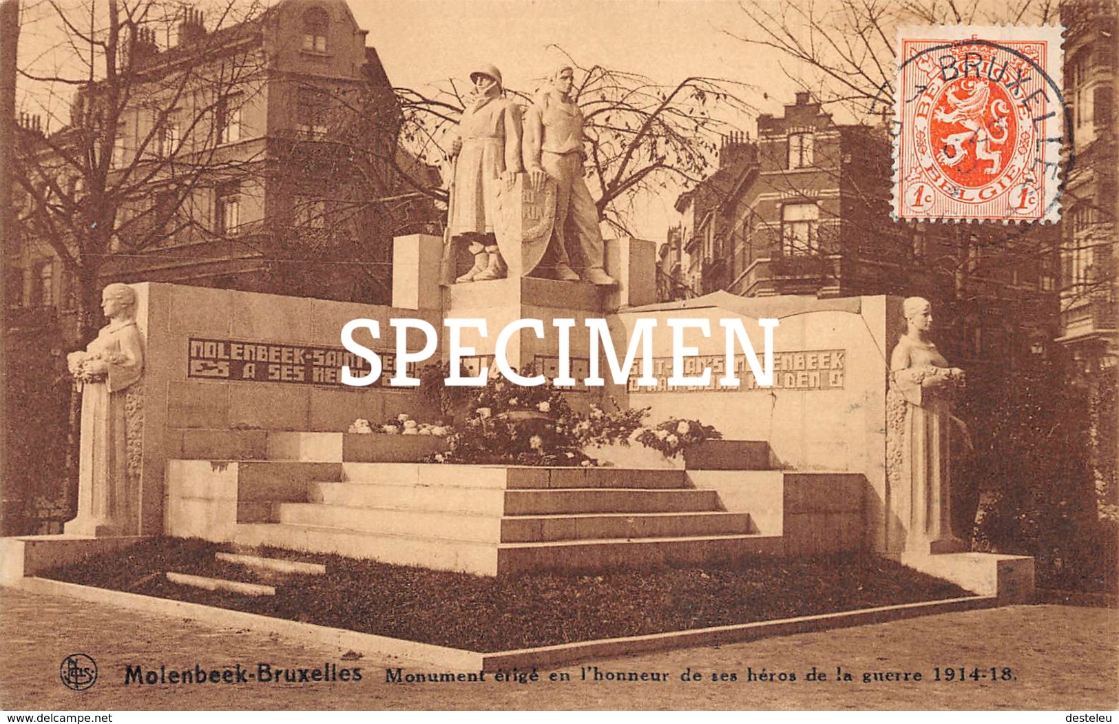 Monument érigé En L'honneur De Ses Héros De La Guerre 1914-18 - Molenbeek St-Jan - Molenbeek-St-Jean - St-Jans-Molenbeek
