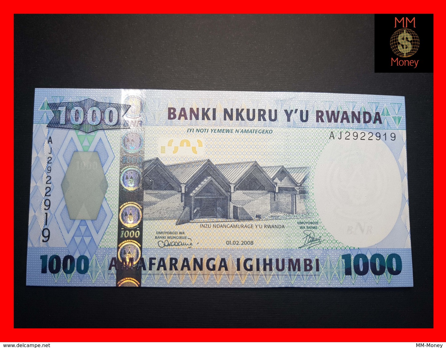 RWANDA 1.000 1000 Francs 1.2.2008  P. 35    UNC - Rwanda