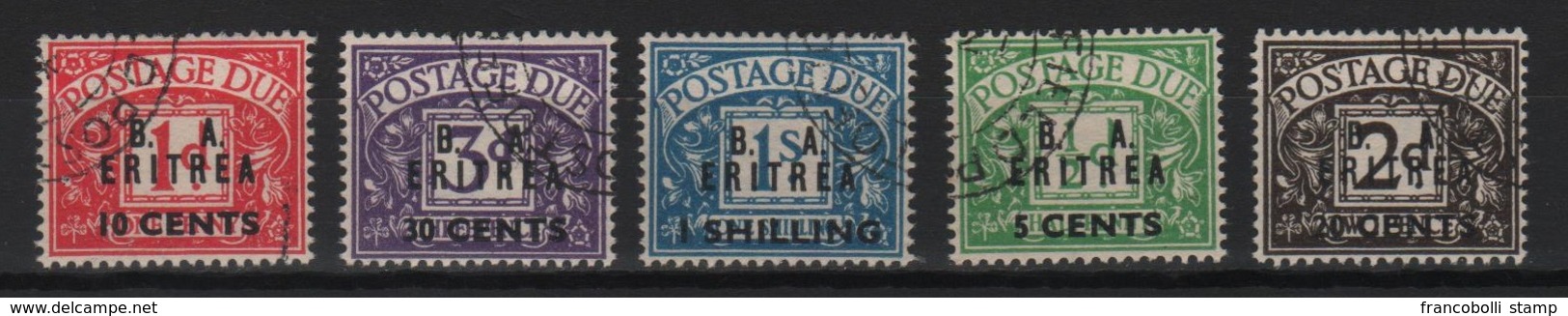 1950 Segnatasse Occupazione Inglese Eritrea  B.A. Serie Cpl US - Otros & Sin Clasificación