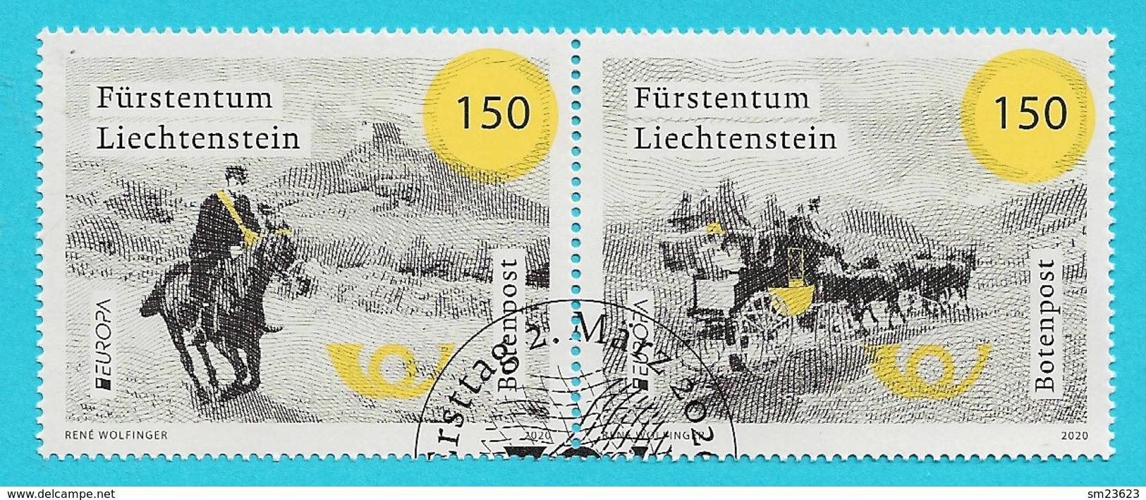 Liechtenstein  2020  Mi.Nr. 1971 / 1972 , EUROPA  CEPT Botenpost - Gestempelt / Fine Used / (o) - 2019