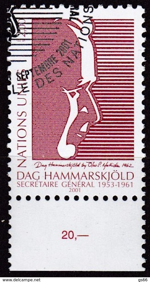 UNO-Genf, 2001, 423,  40. Todestag Von Dag Hammarskjöld. USED FIRST DAY **, - Oblitérés