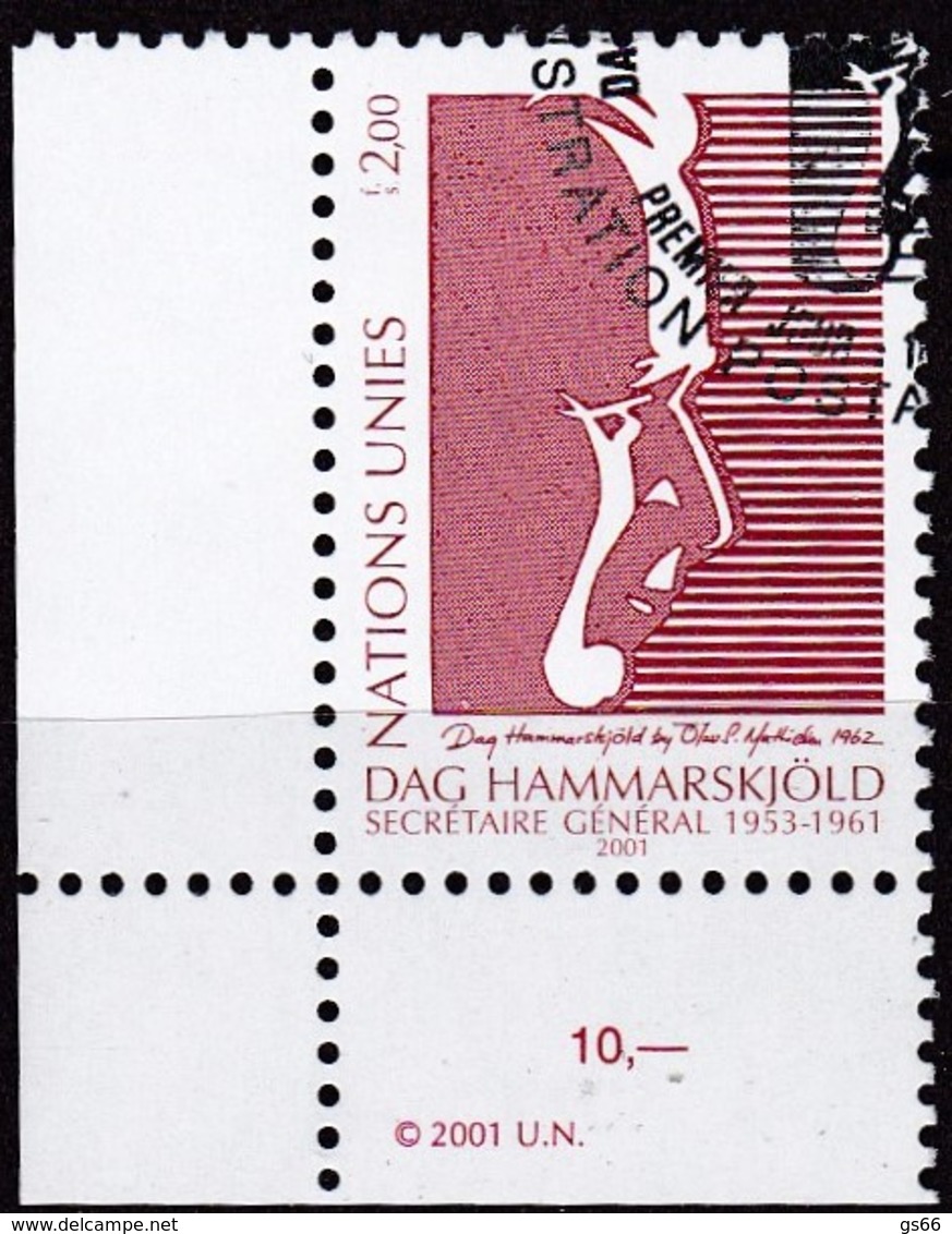 UNO-Genf, 2001, 423,  40. Todestag Von Dag Hammarskjöld. USED FIRST DAY **, - Oblitérés