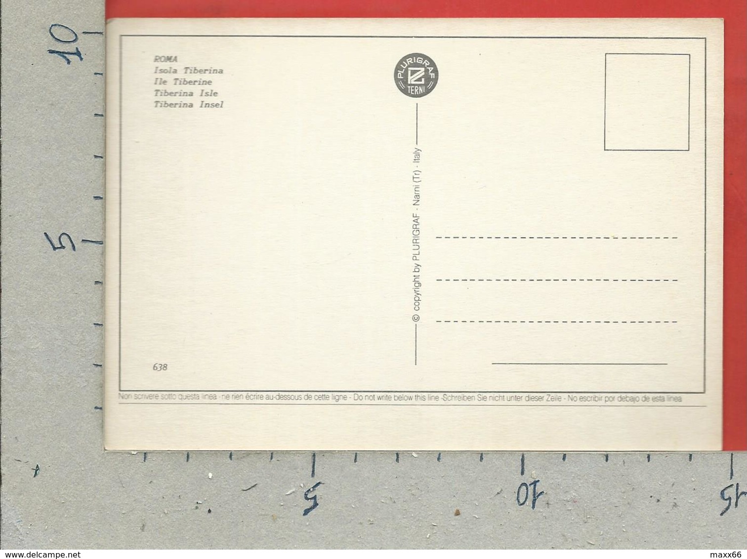 CARTOLINA NV ITALIA - ROMA - Isola Tiberina - 10 X 15 - Fiume Tevere