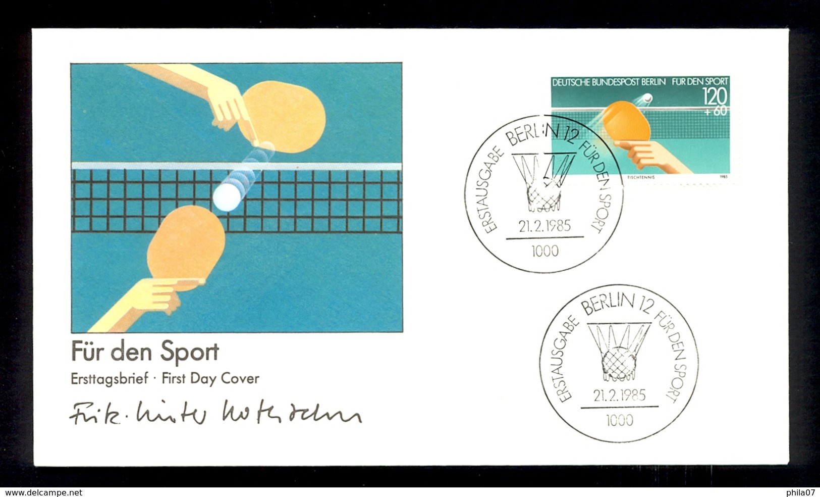 GERMANY 1985 - Commemorative Cover, Cancel And Stamp For TABLE TENNIS - Tennis De Table