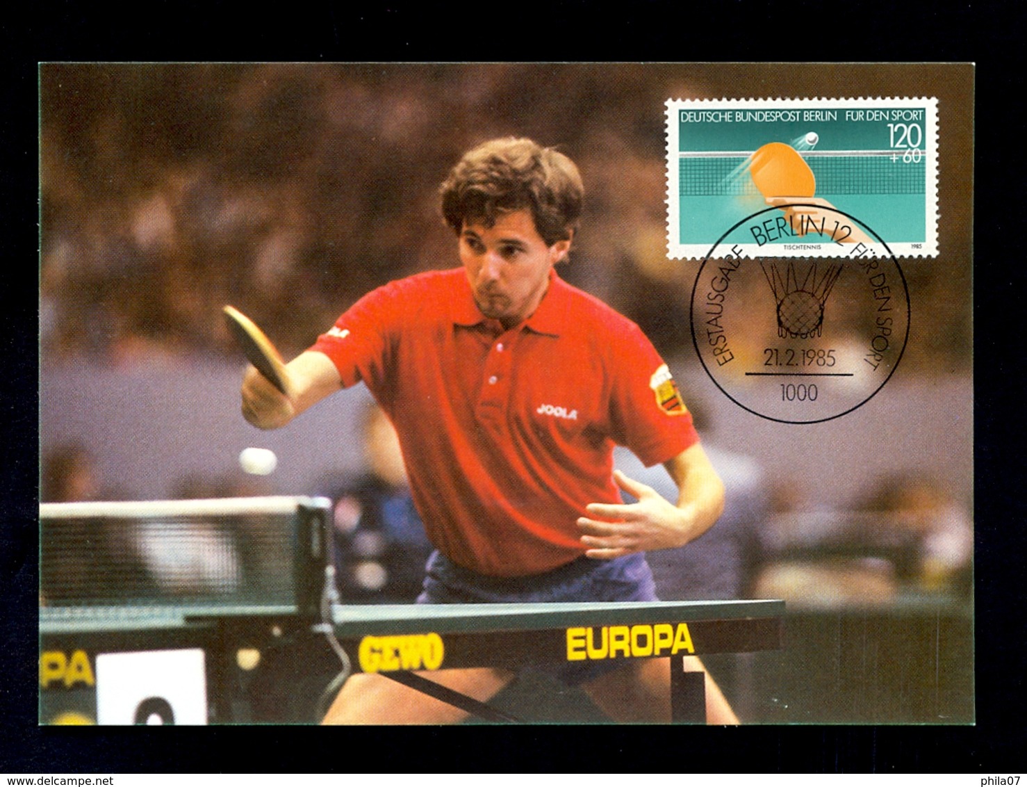 GERMANY 1985 - Commemorative Card, Cancel And Stamp For TABLE TENNIS - Tafeltennis