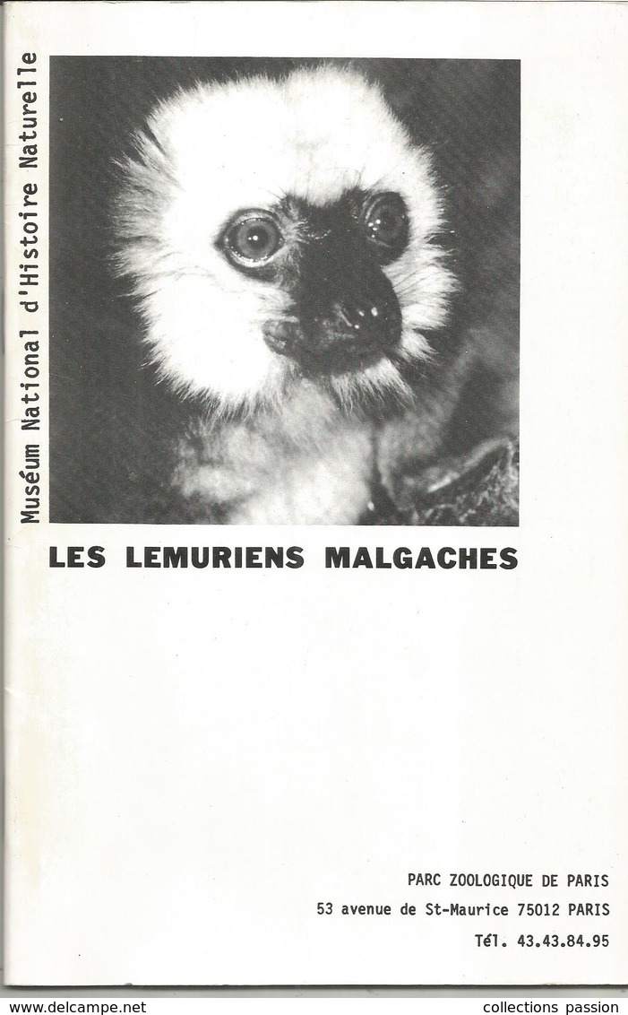 Animaux ,LES LEMURIENS MALGACHES , Muséum National D'histoire Naturelle , 32 Pages  , Frais Fr 2.75 E - Animales