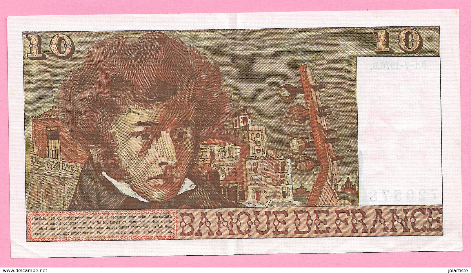 10 FRANCS FRANCE BERLIOZ ::: B 1 / 7 / 1976 B :::craquant Sup N083 - 10 F 1972-1978 ''Berlioz''