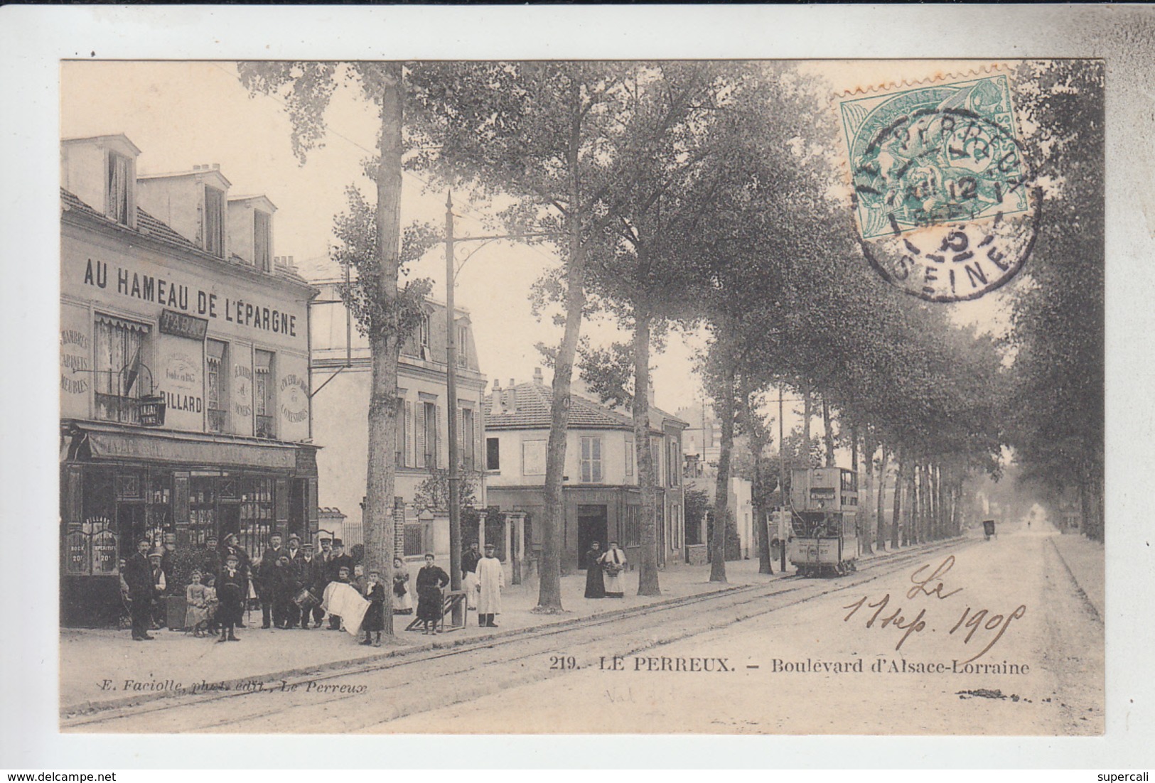 RT33.549  LE PERREUX.VAL-DE- MARNE.BOULEVARD  D'ALSACE-LORRAINE.TRAMWAY.AU HAMEAU DE L'EPARGNE.BILLARD.N°219 E. FACIOLLE - Le Perreux Sur Marne