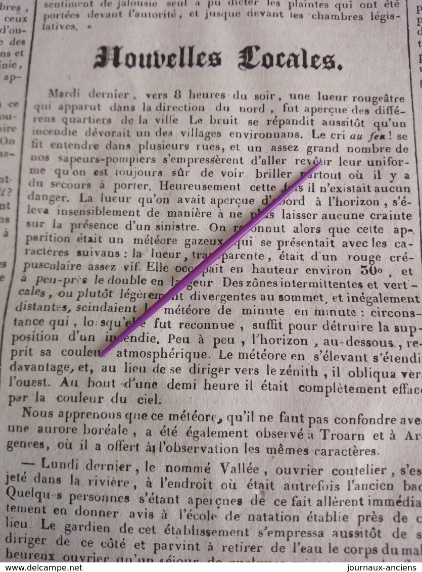 1836 CAEN - MAISON CENTRALE DE BEAULIEU - TROARN - ARGENCES - SAINT AIGNAN CRAMESNIL - Ltn GÉNÉRAL LEMAROIS - 1800 - 1849