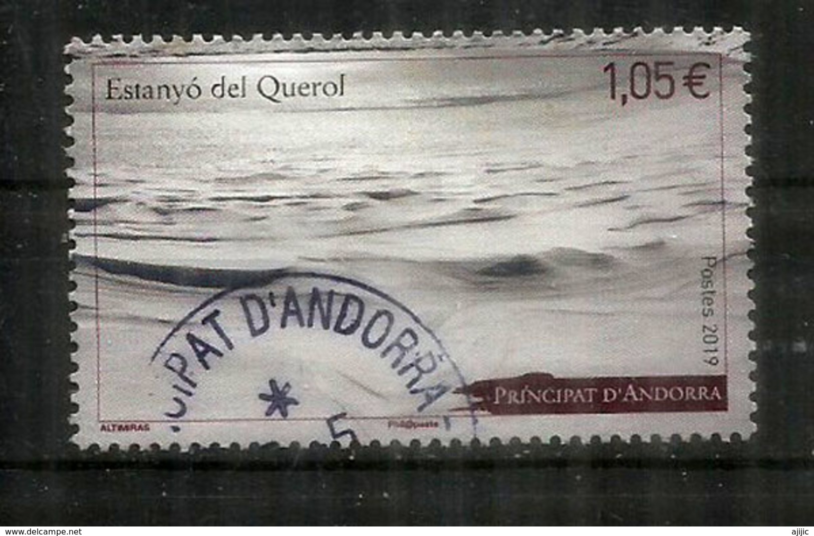 Lac Gelé Du Querol.Andorra. 2019 Andorra.un Timbre Oblitéré  ., 1 ère Qualité - Used Stamps