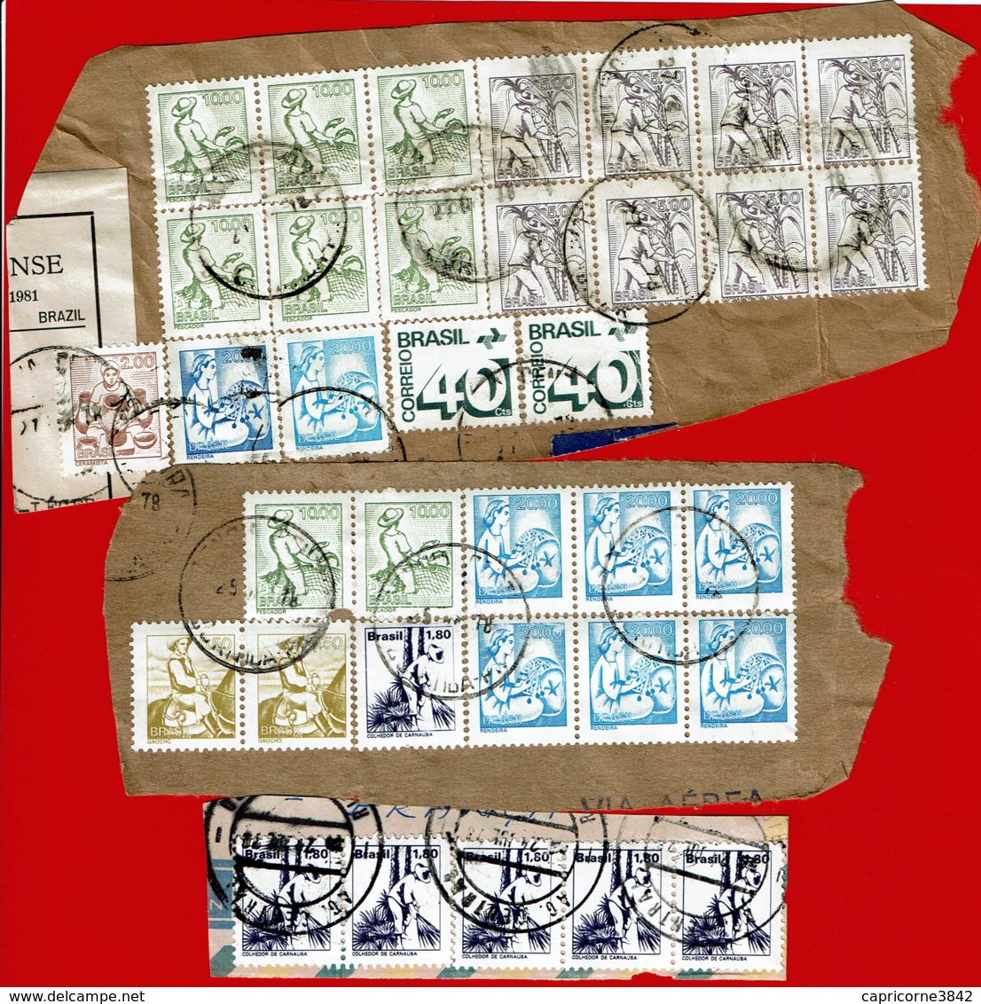 1977 - 35 Timbres Sur Fragment - Série "Le Travail National" - Used Stamps