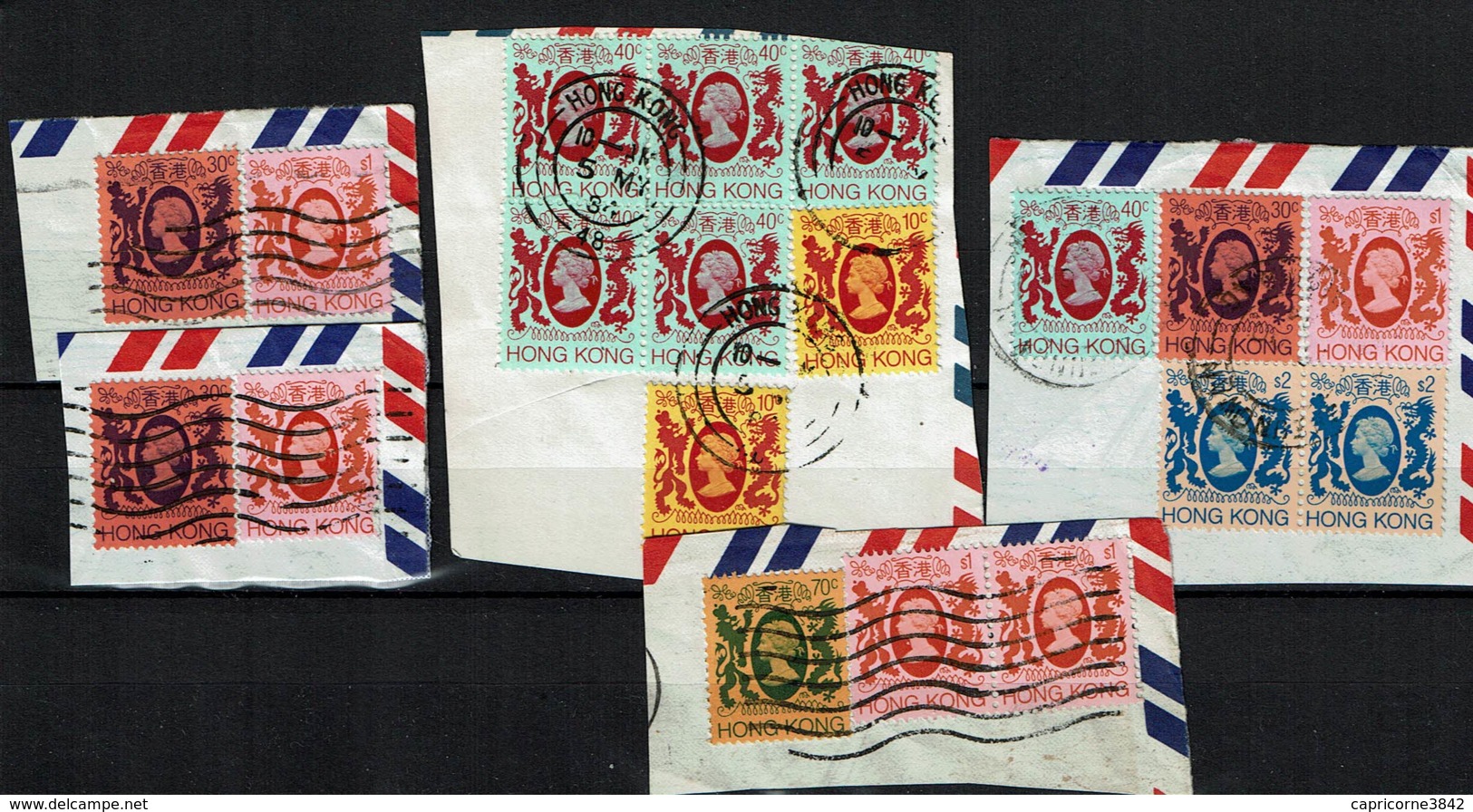 1982 - Reine Elizabeth II - Timbres De La Série N° Yvert 382 à 393 Sur Fragment De Lettre - Oblitérés