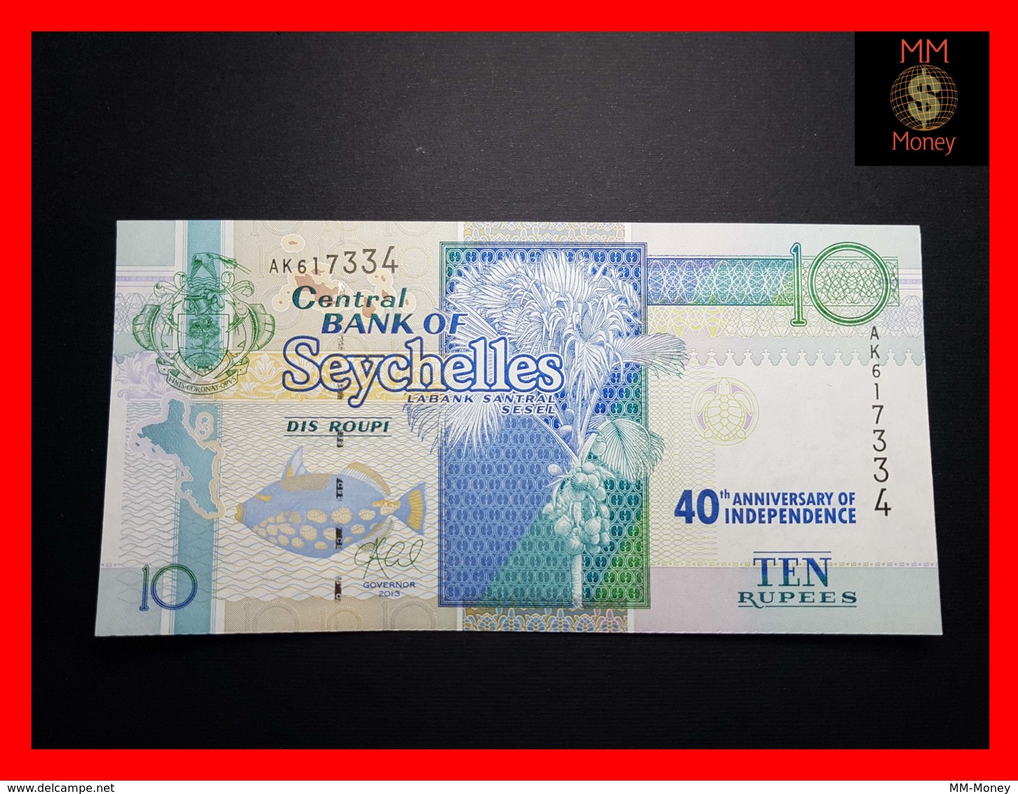 SEYCHELLES 10 Rupees 2016  P. 52 *COMMEMORATIVE* 40th   UNC - Seychellen