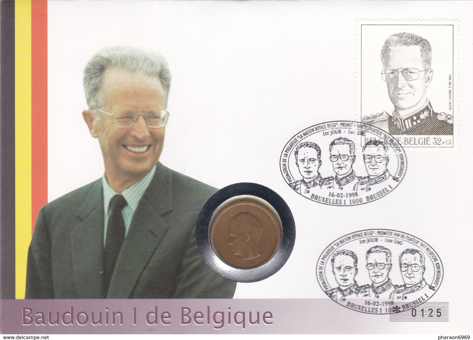 2 Scans Enveloppe Numérotée 2739 Roi Baudoin Ier Pièce 20 Francs Belges - Numisletter