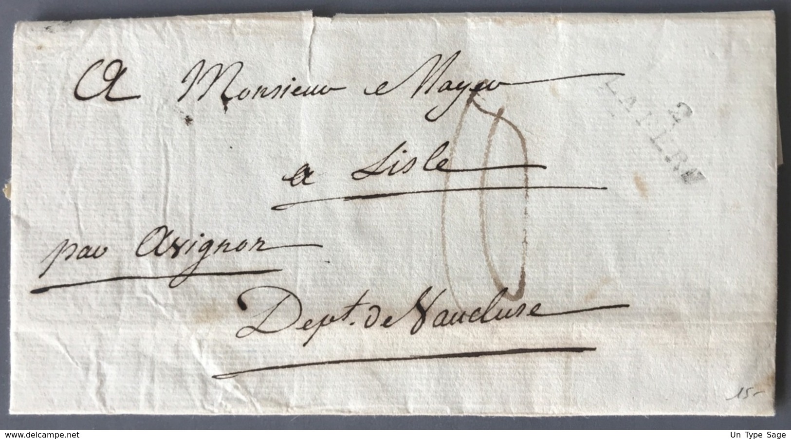 Griffe LA FERTE 1809 Sur Lettre Pour Avignon - (W1534) - 1801-1848: Precursori XIX