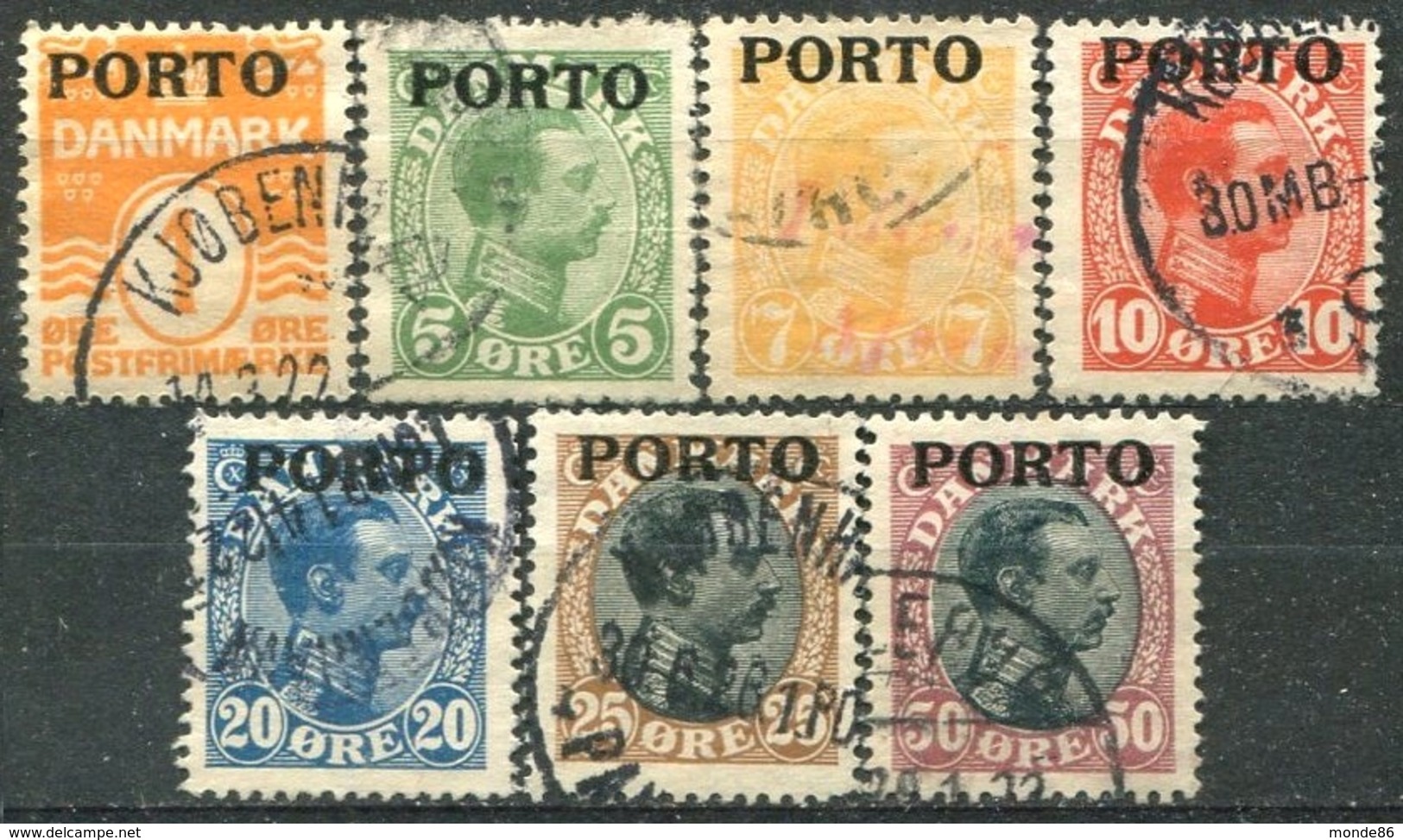 DANEMARK -  Y&T  N° 1-7 (o) - Port Dû (Taxe)