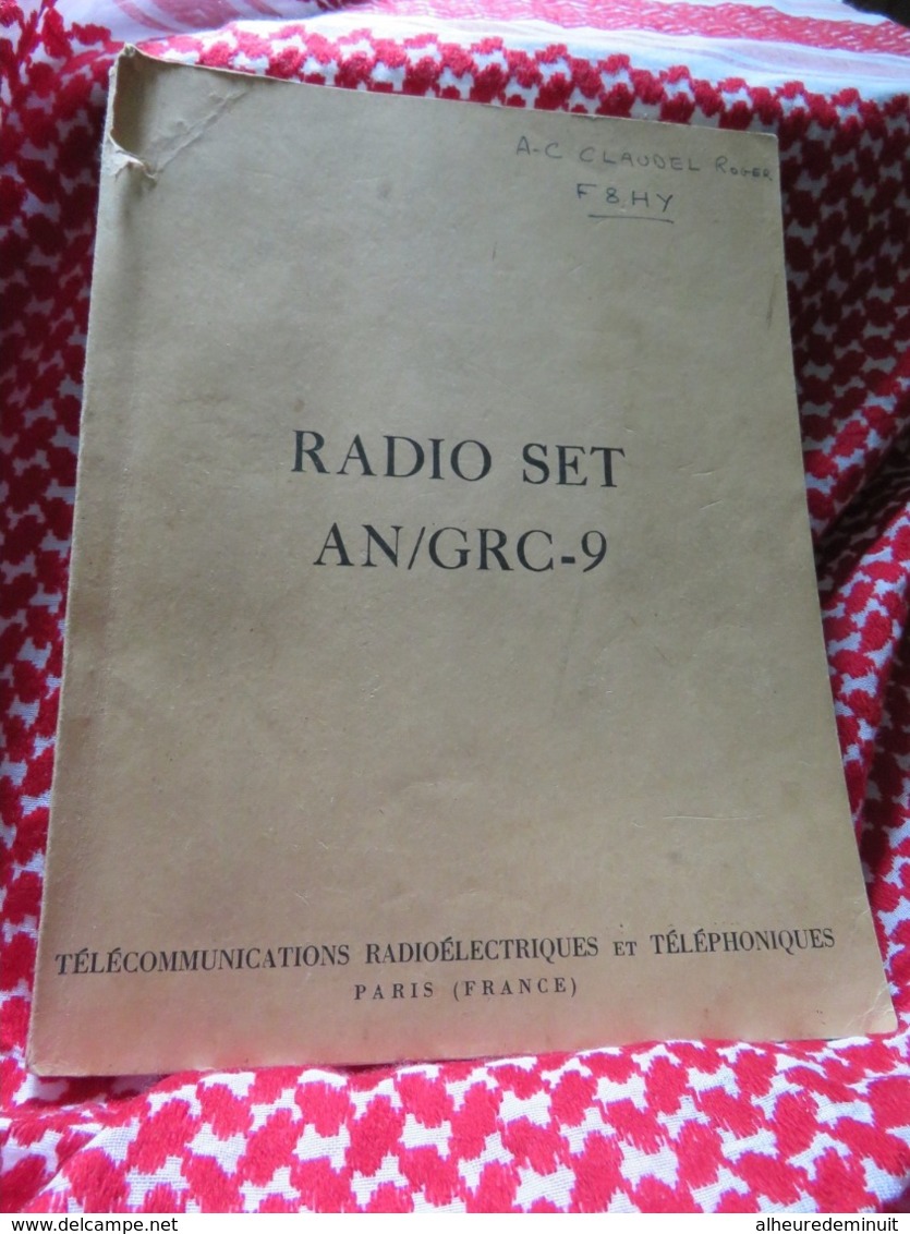 Livre"RADIO SET AN/GRC-9"Année 1953"Télécommunications Radioélectriques Et Téléphoniques"Paris"livre En Anglais - Other & Unclassified