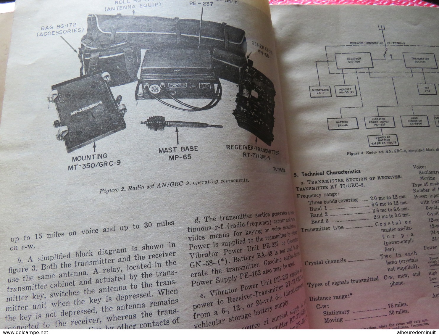 Livre"RADIO SET AN/GRC-9"Année 1953"Télécommunications Radioélectriques Et Téléphoniques"Paris"livre En Anglais - Other & Unclassified