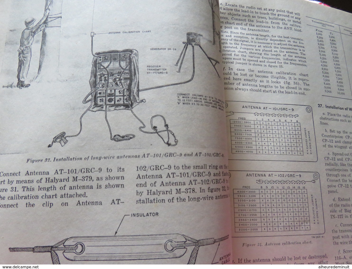 livre"RADIO SET AN/GRC-9"Année 1953"Télécommunications radioélectriques et téléphoniques"Paris"livre en anglais