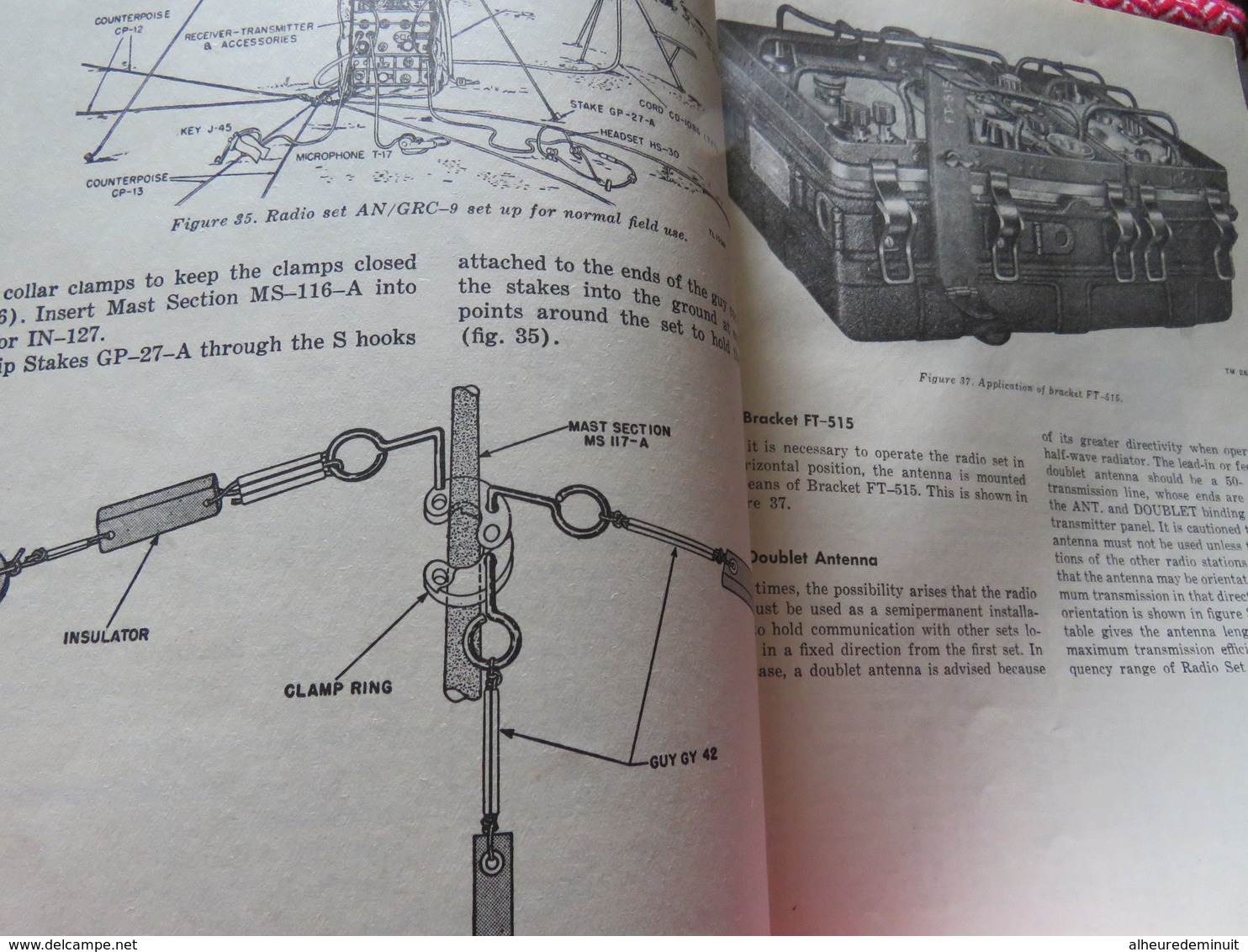 livre"RADIO SET AN/GRC-9"Année 1953"Télécommunications radioélectriques et téléphoniques"Paris"livre en anglais