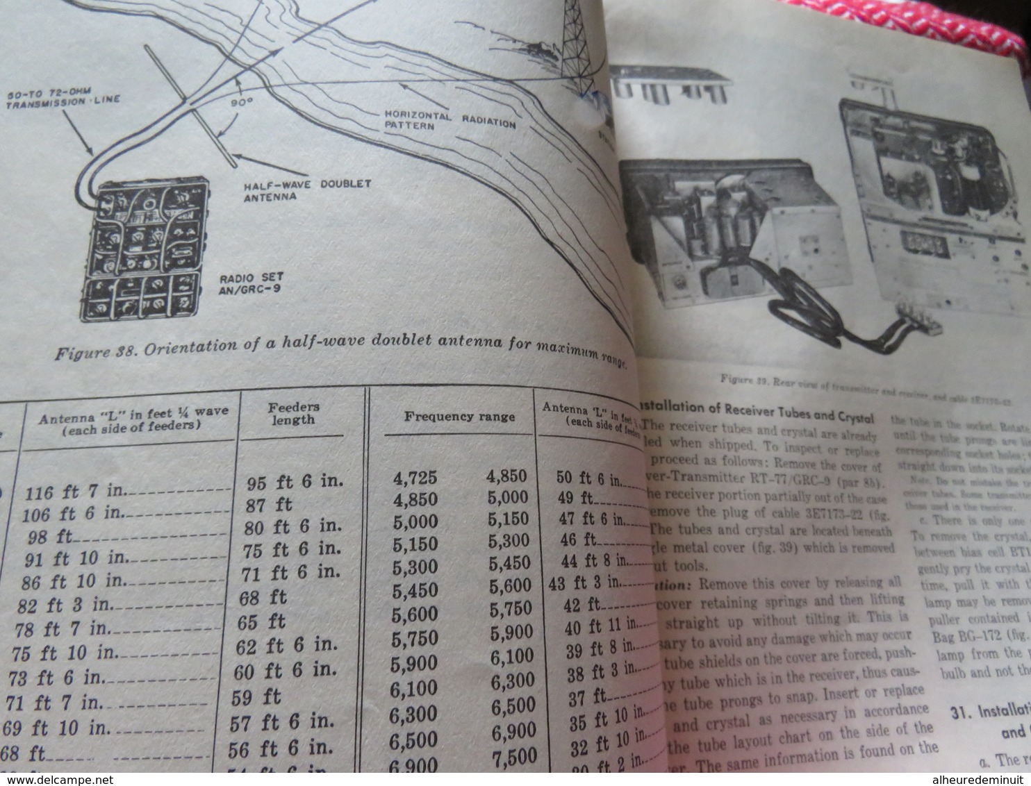 livre"RADIO SET AN/GRC-9"Année 1953"Télécommunications radioélectriques et téléphoniques"Paris"livre en anglais