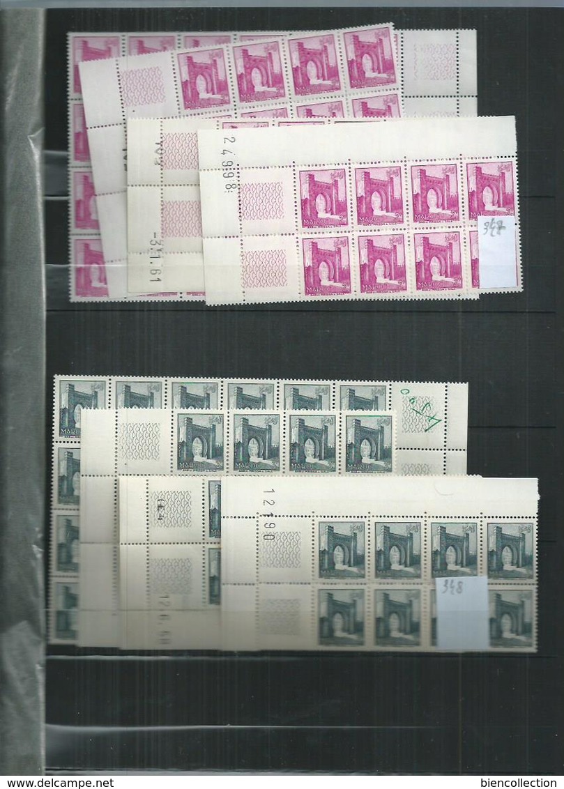 Maroc ; Petit Lot De Timbres ** En Blocs Dont 40 Coins Datés. Cote 370€ - Unused Stamps