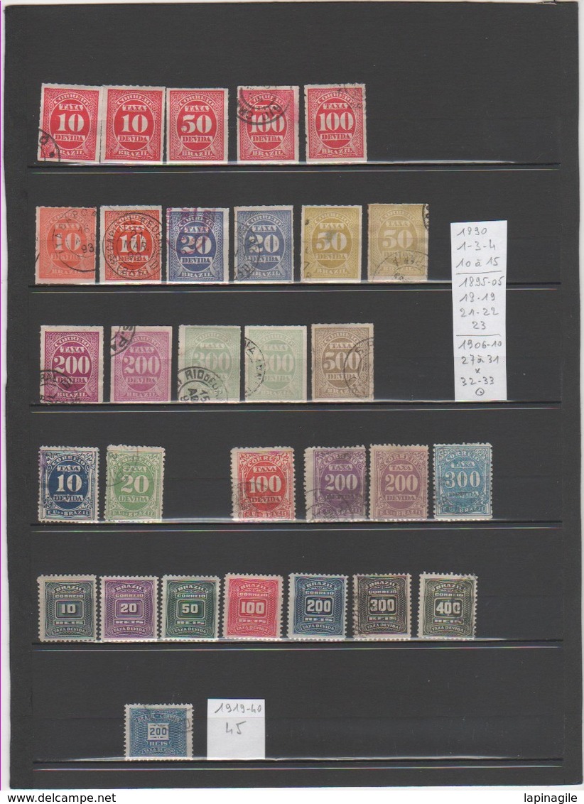 BRESIL 1890-1940 YT Lot Oblitéré - Timbres-taxe