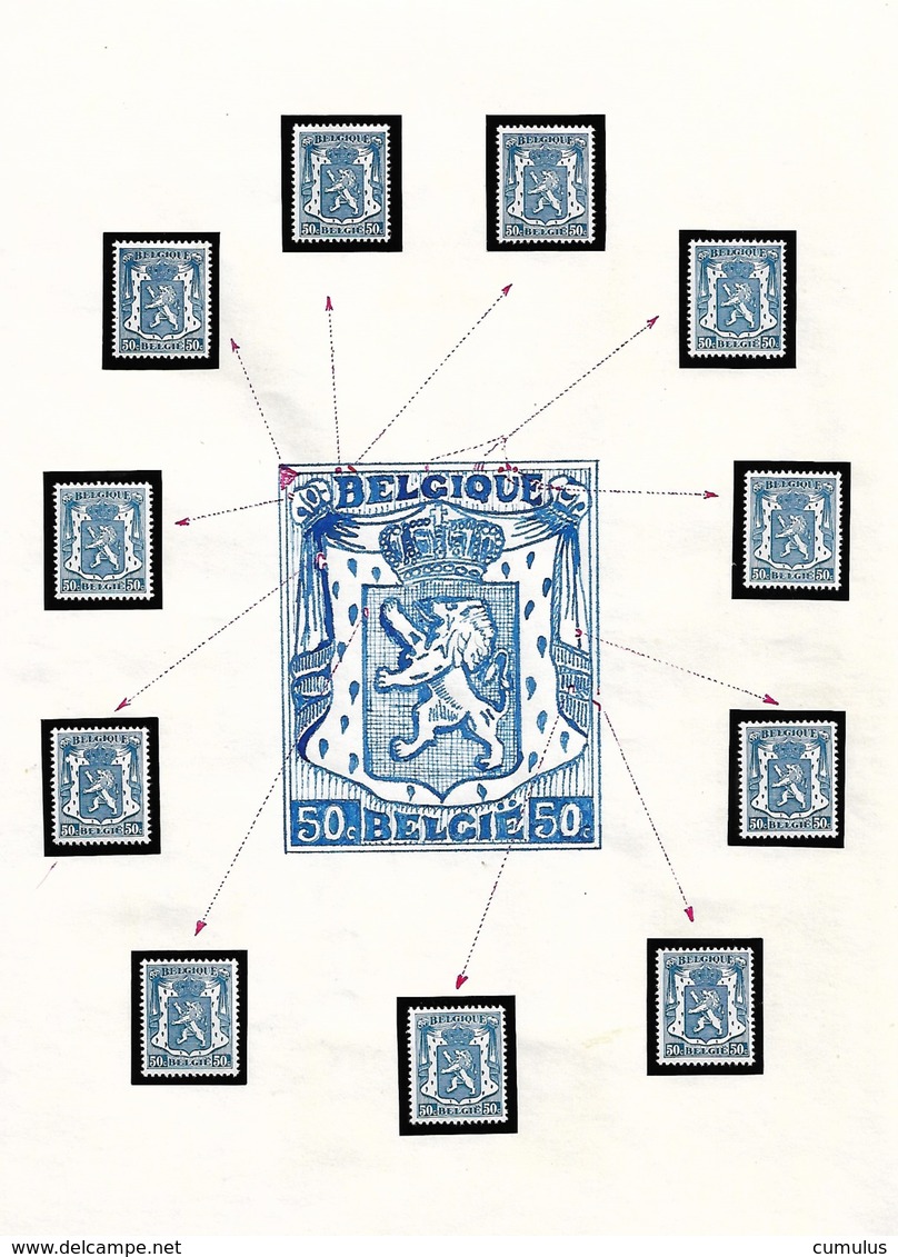 Type "Petit Sceau De L'état" COB N° 426 50 C Bleu Variétés Et Curiosités - Sin Clasificación