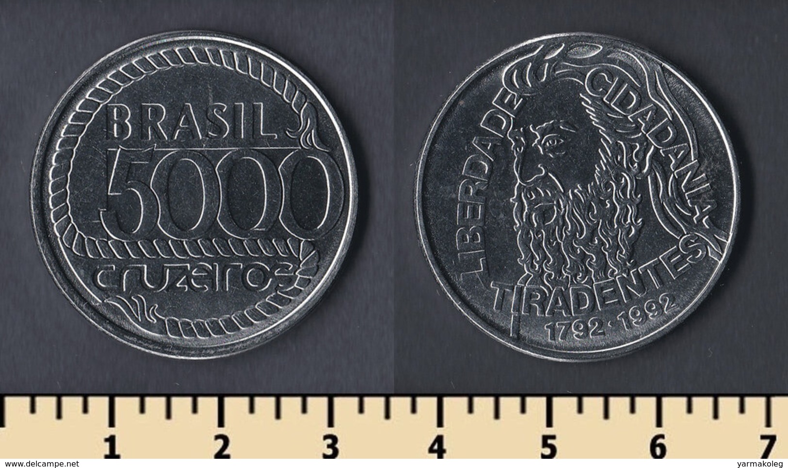 Brazil 5000 Cruzeiro 1992 - Brasil