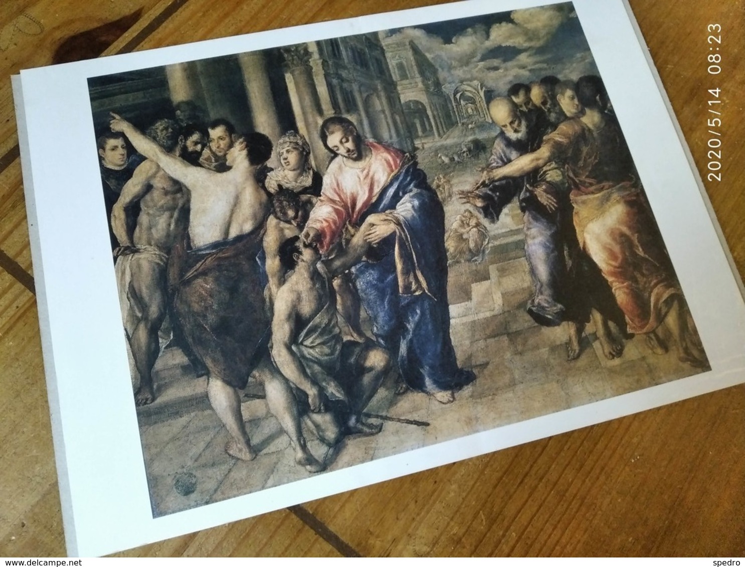 Itália Reproducción Guerison De L'aveugle Reproduction Healing Man Born Blind  A Cura Do Cago El Greco Parma Art Arte - Prenten & Gravure