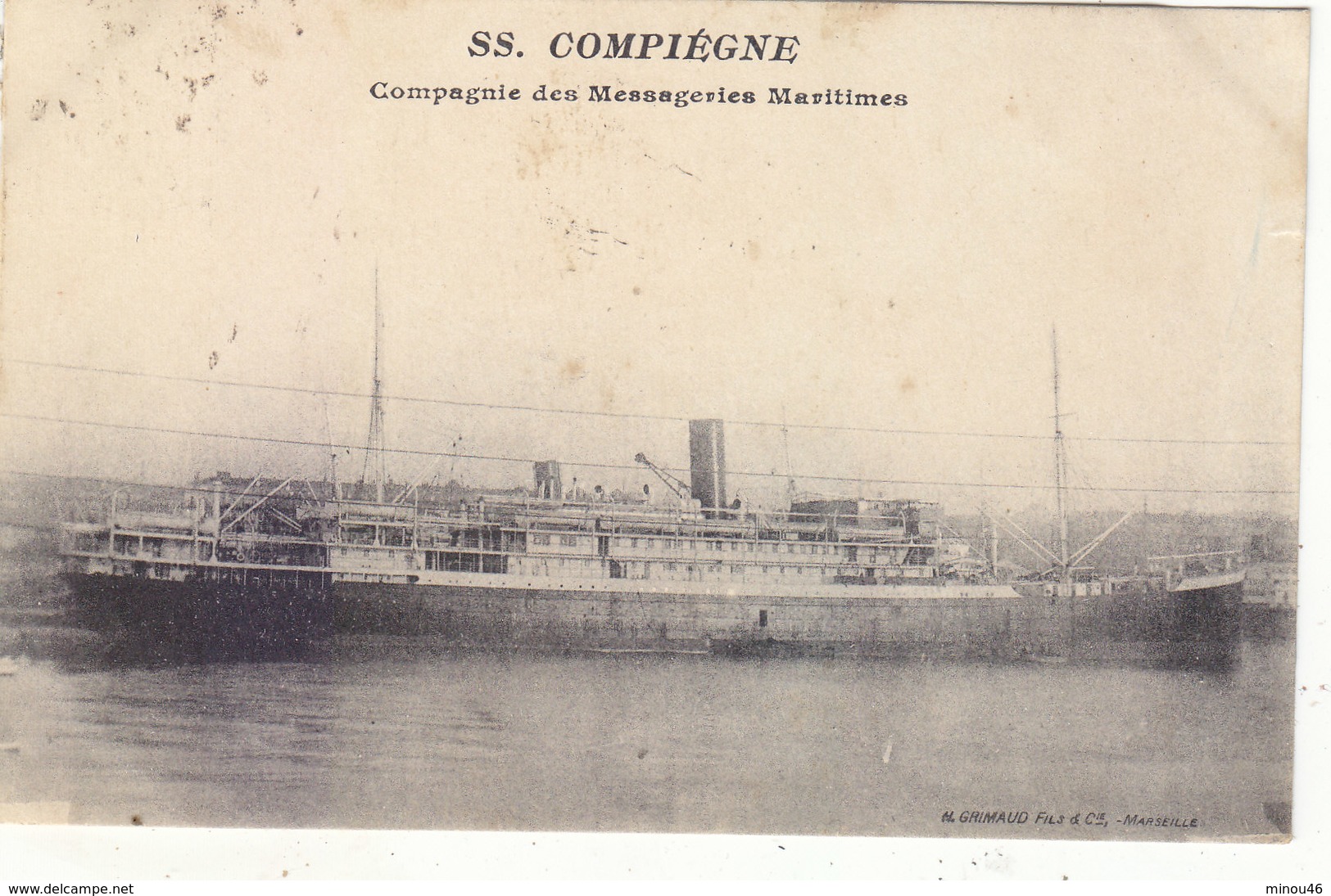 PAQUEBOT " S.S. COMPIEGNE " Cie DES MESSAGERIES MARITIMES.1924.DE DJIBOUTI A PHU KIEN (TONKIN) .B.ETAT.A SAISIR - Paquebots