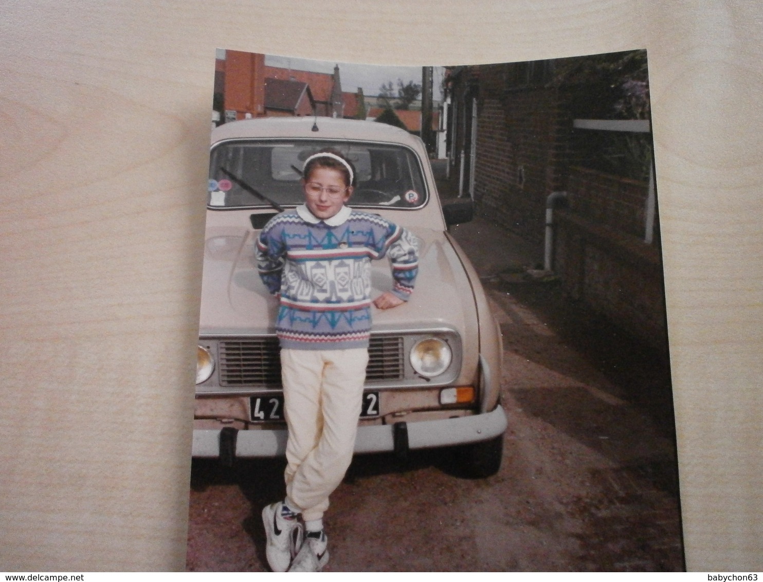 Photo Ancienne 1991enfant Et Voiture RENAULT Département Nord - Anonieme Personen