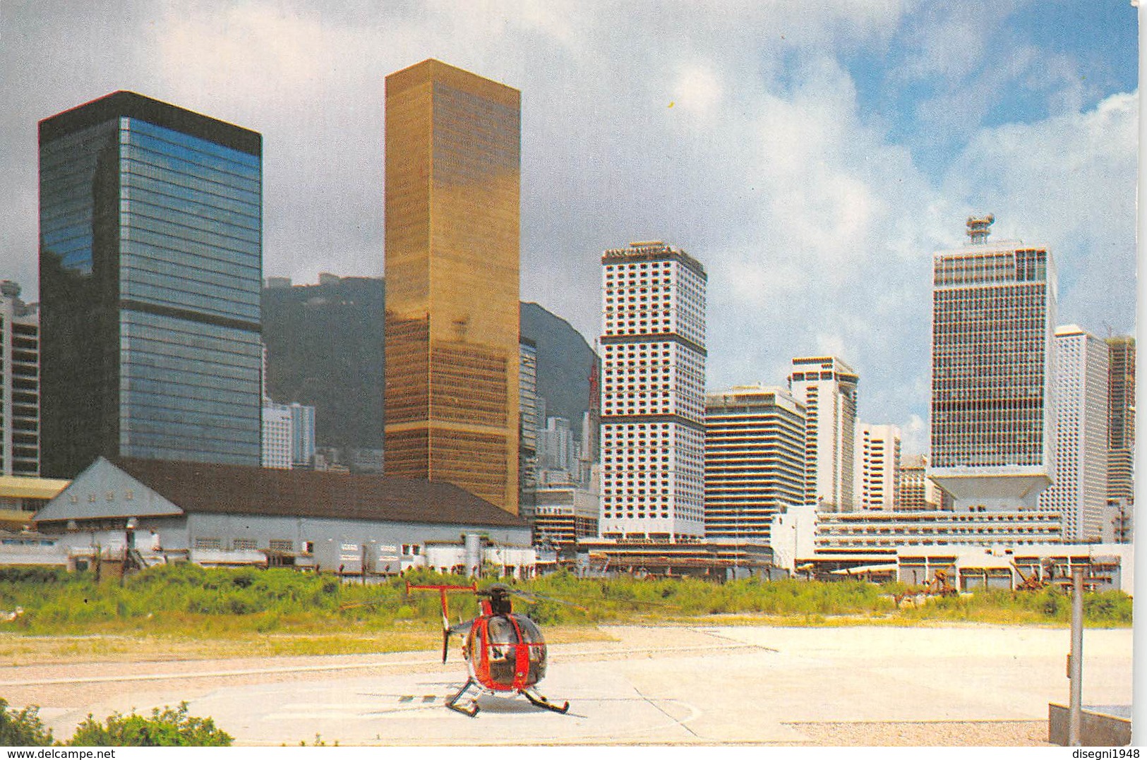 M09195 "THE NEW APPEARANCE OF CENTRAL-HONG KONG" ELICOTTERO-CARTOLINA POSTALE ORIGINALE NON SPEDITA - Chine (Hong Kong)