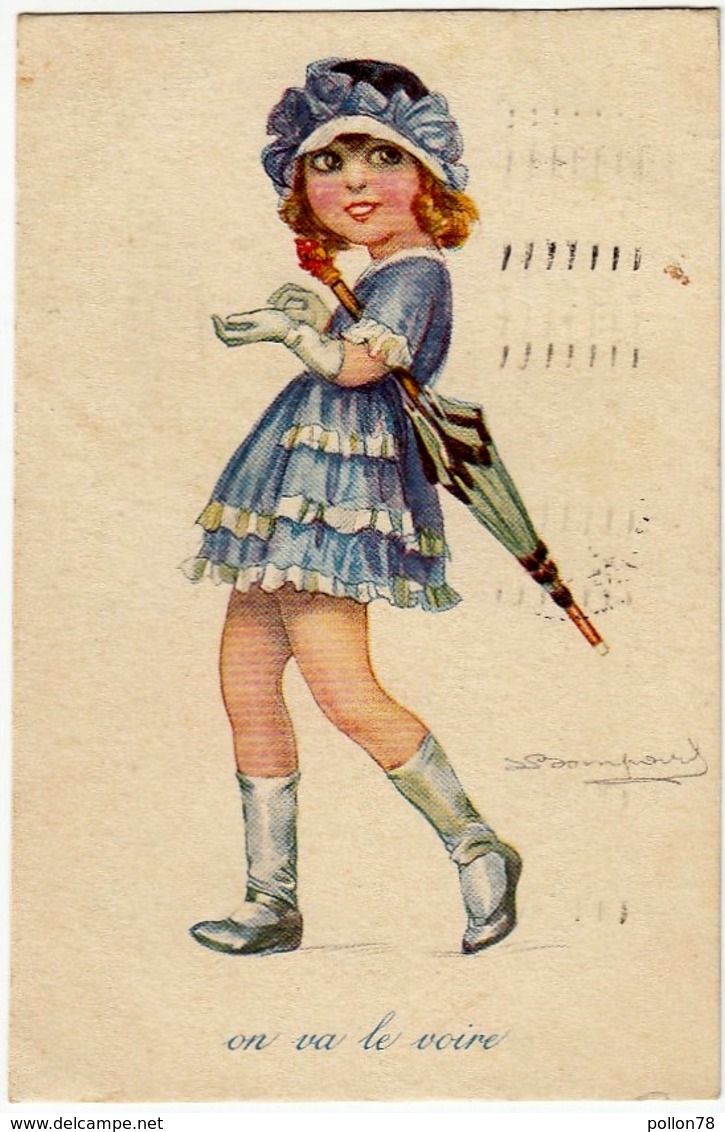 GIOVANE RAGAZZA - ON VA LE VOIRE - Dis. S. BOMPARD - 192? - Vedi Retro - Formato Piccolo - Bompard, S.