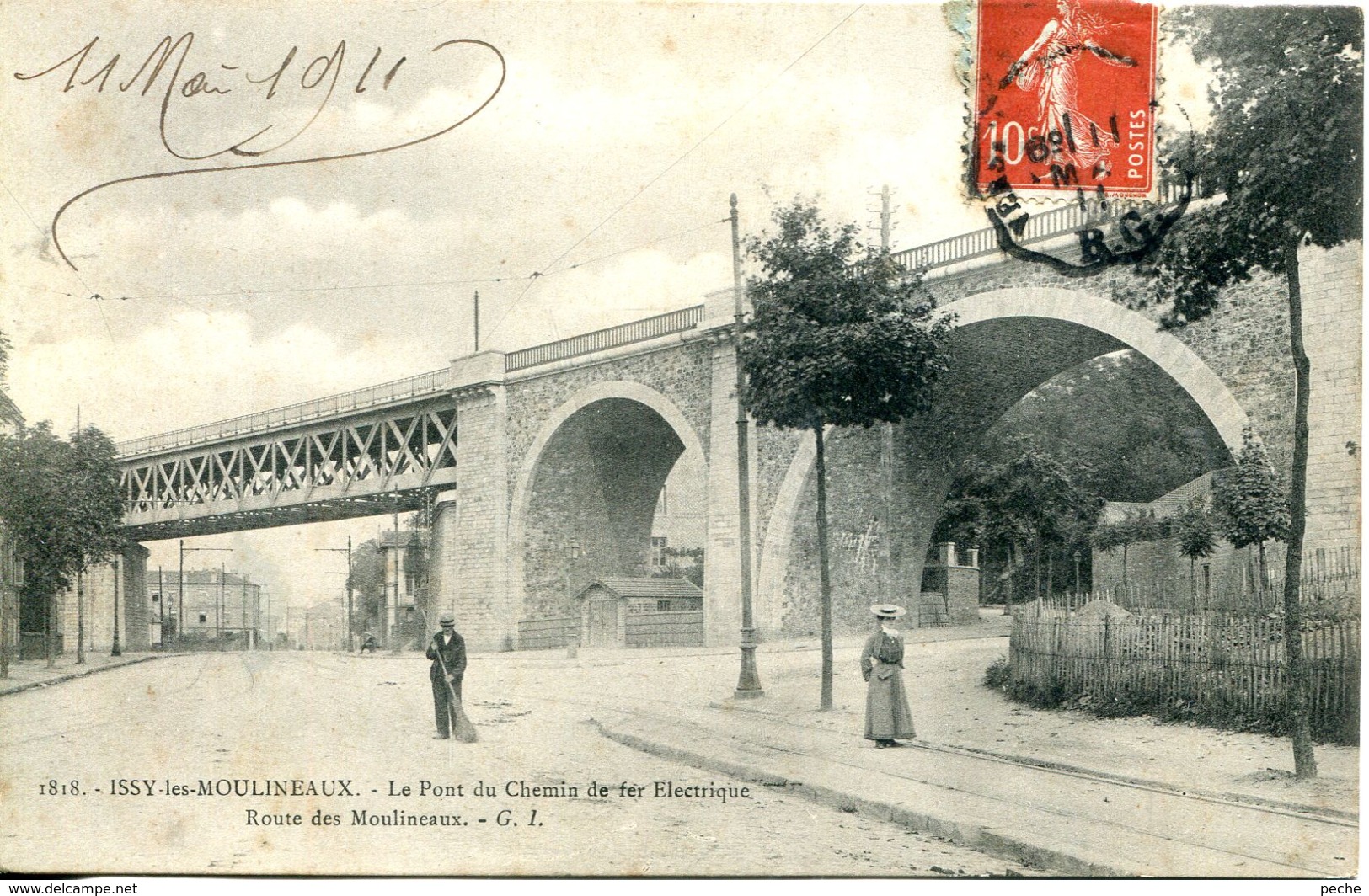 N°8596  -cpa Issy Les Moulineaux -le Pont Du Chemin De Fer électrique- - Ouvrages D'Art