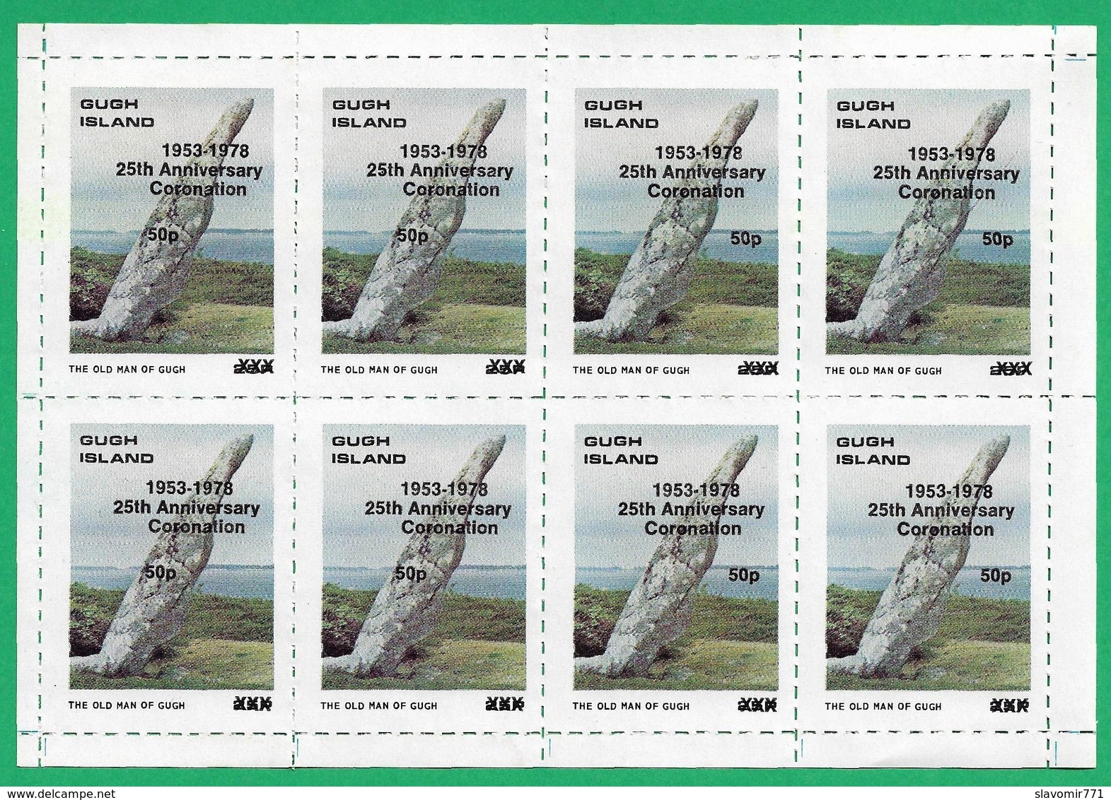 Gugh ( Isles Of Scilly) 1978 Coronation Anniv ** 8 Of Block MNH - Local Issues