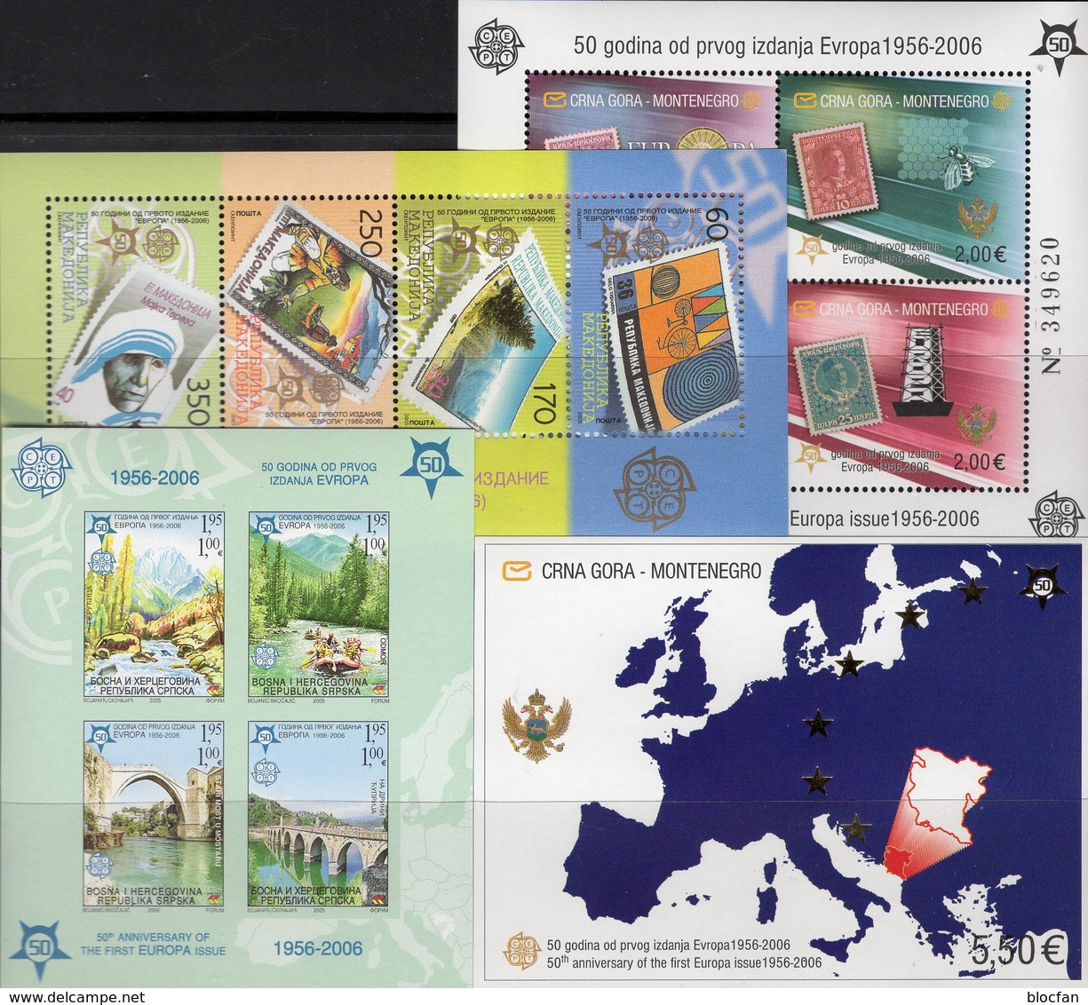 Aus CEPT 1963 O Plus Blocks CRNA GORA Macedonia Mostar ** 165€ S/s Sheets Ornament/Quadrat Sets 50 Year EUROPA 2006 - 1963